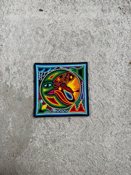 Tepehuano Yarn Painting Mexican Folk Art By Bautista Family PP8413