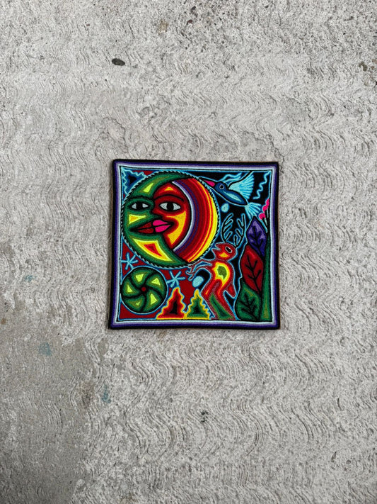 Tepehuano Yarn Painting Mexican Folk Art By Bautista Family PP8416