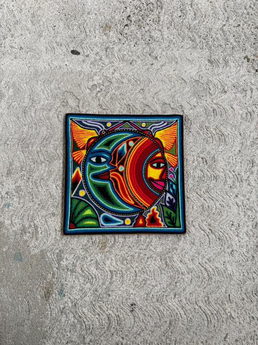 Tepehuano Yarn Painting Mexican Folk Art By Bautista Family PP8423