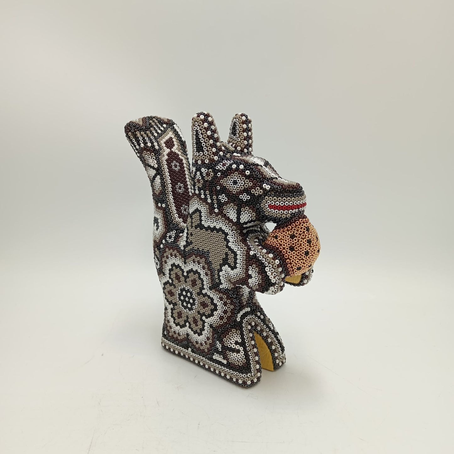 Mexican Huichol Hand Beaded Squirrel By Isandro Villa Lopez PP8451