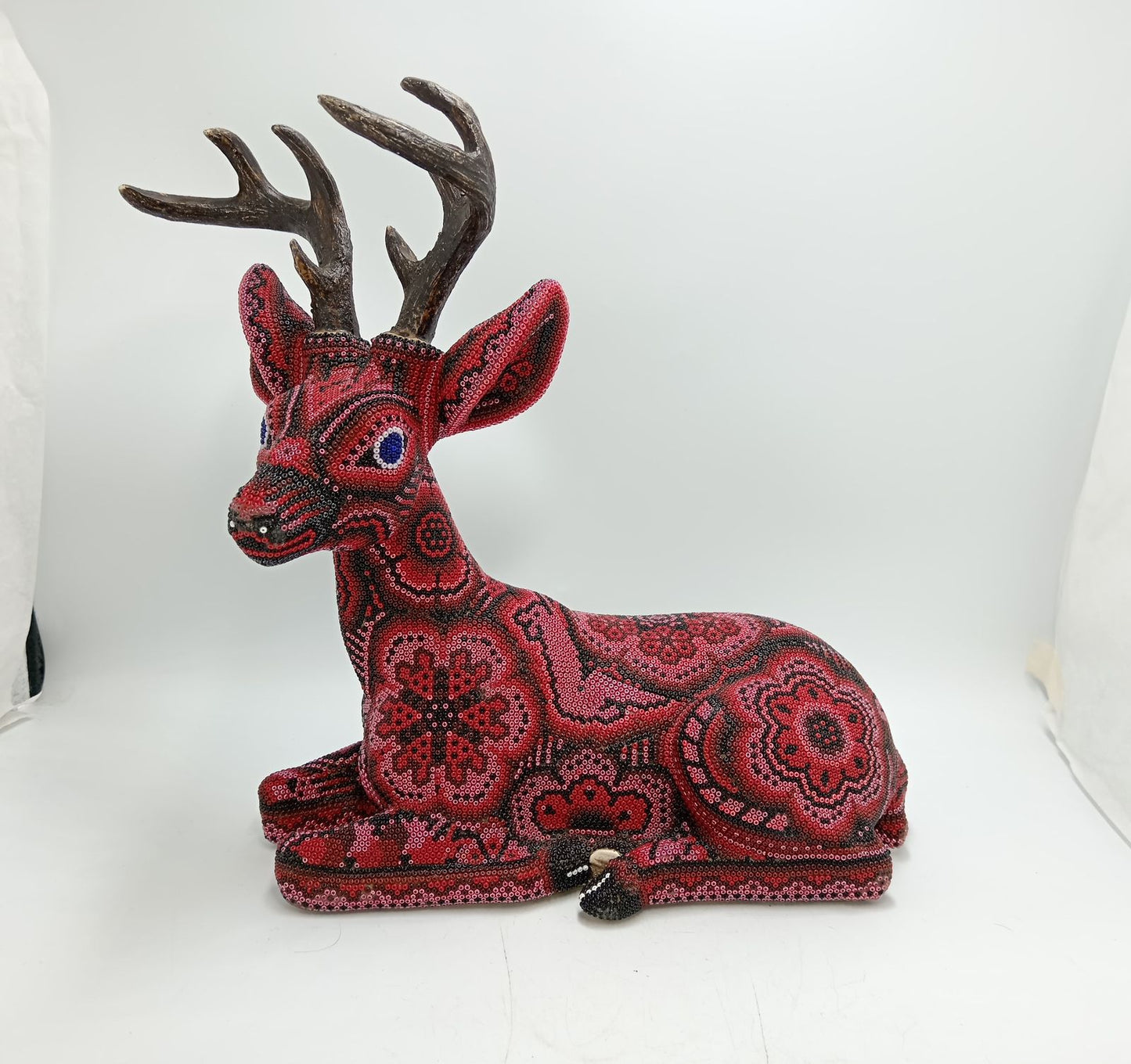 Hand Beaded Huichol Mexican Folk Art Nativity Set By Honorio Villa Lopez PP8488