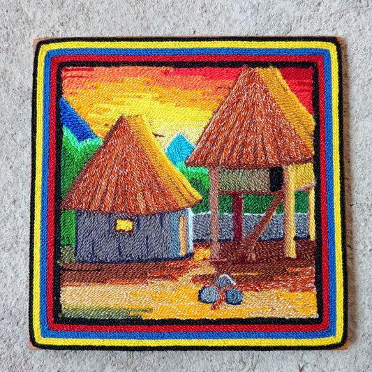 Huichol Mexican Folk Art Yarn Painting by Neikame PP8519
