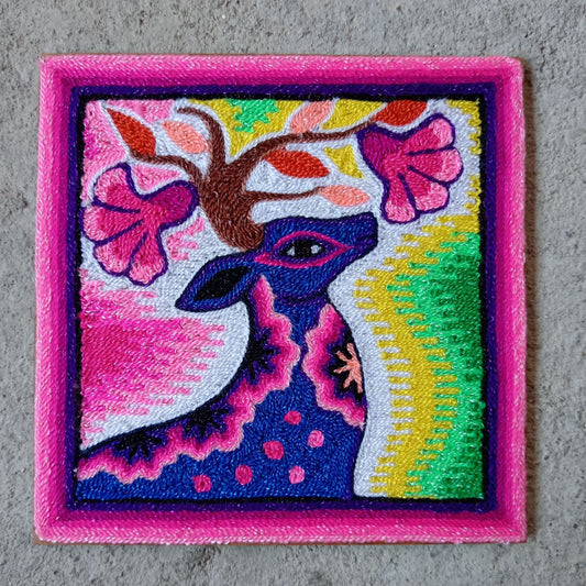 Huichol Mexican Folk Art Yarn Painting by Neikame PP8520