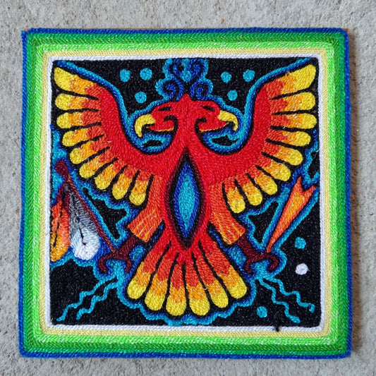 Huichol Mexican Folk Art Yarn Painting by Neikame PP8521
