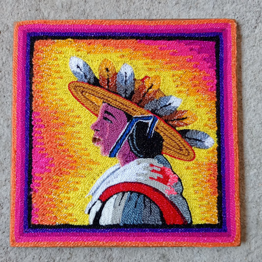 Huichol Mexican Folk Art Yarn Painting by Neikame PP8523