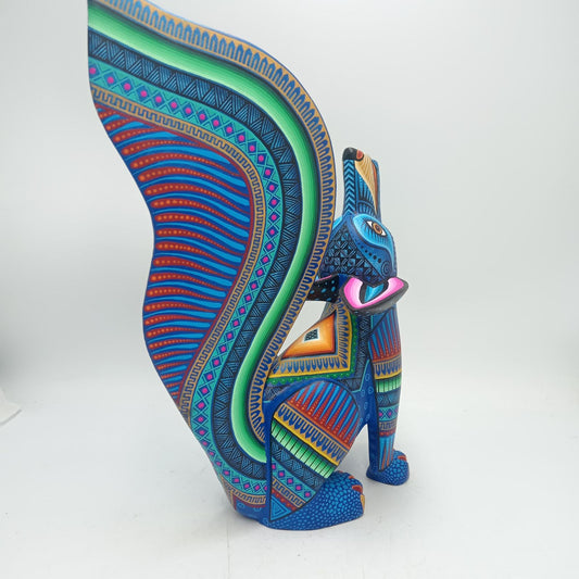 Mexican Oaxacan Wood Carving Coyote By Julia Fuentes PP8548