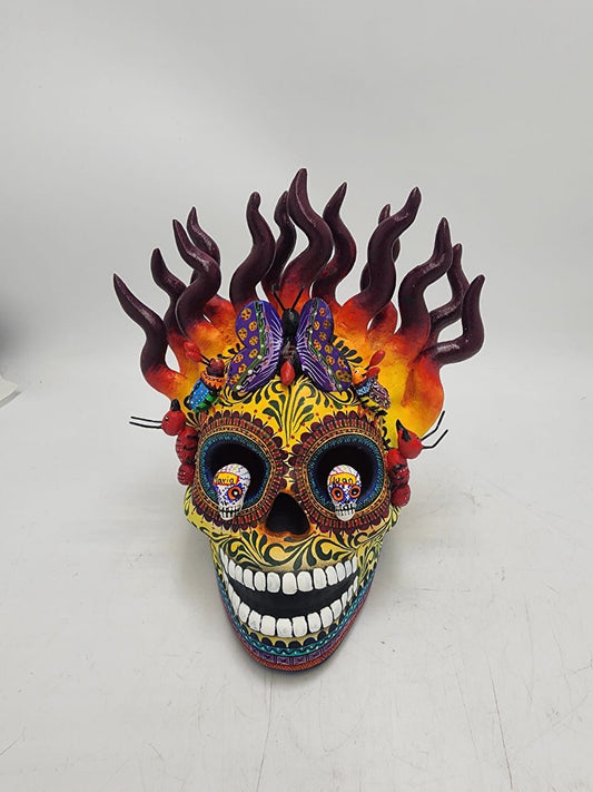 Day Of the Dead Ceramics Human Skull By Alfonso Castillo PP8576