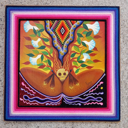 Huichol Mexican Folk Art Yarn Painting by Neikame PP8589