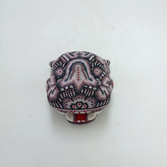 Huichol Mexican Hand Beaded Jaguar Head By Isandro Villa Lopez PP8623 Oaxaca