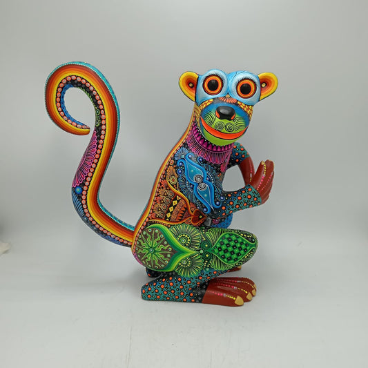 Mexican Folk Art Oaxacan Wood Carving Alebrije Hand Made, Monkey By Luis Sosa PP8658