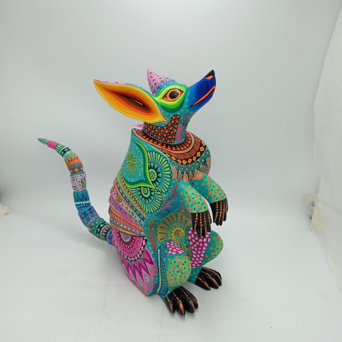 Mexican Folk Art Oaxacan Wood Carving Alebrije Hand Made, Armadillo  By Luis Sosa PP8661