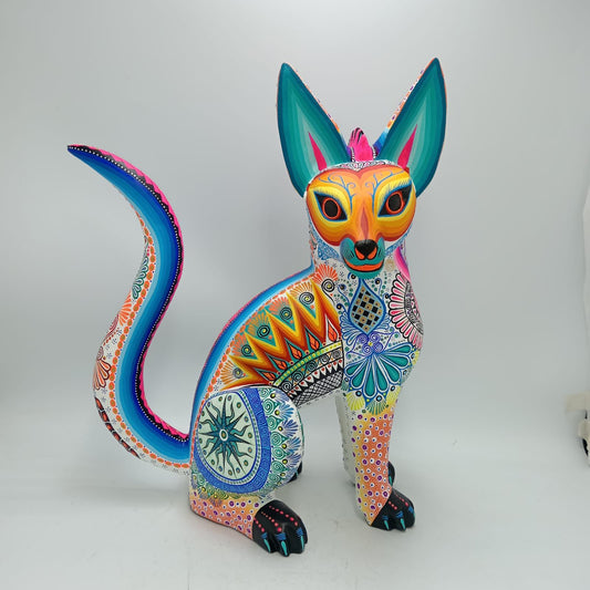 Mexican Folk Art Oaxacan Wood Carving Alebrije Hand Made, Xoloitzcuintle By Luis Sosa PP8664