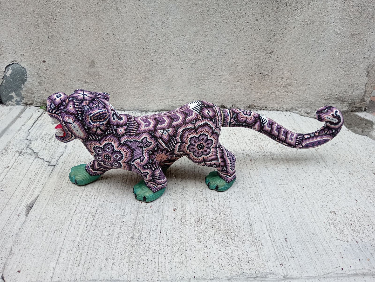 Mexican Huichol Hand Beaded Jaguar By Isandro Villa Lopez PP8762