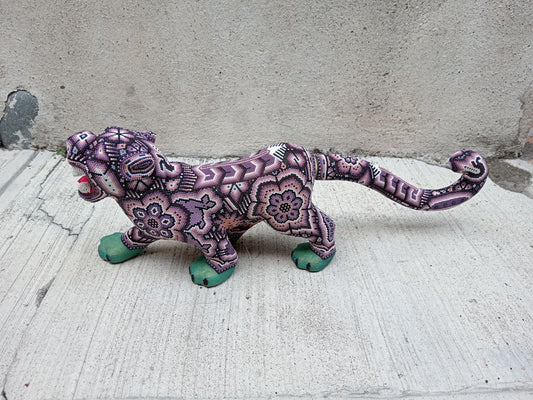 Mexican Huichol Hand Beaded Jaguar By Isandro Villa Lopez PP8762