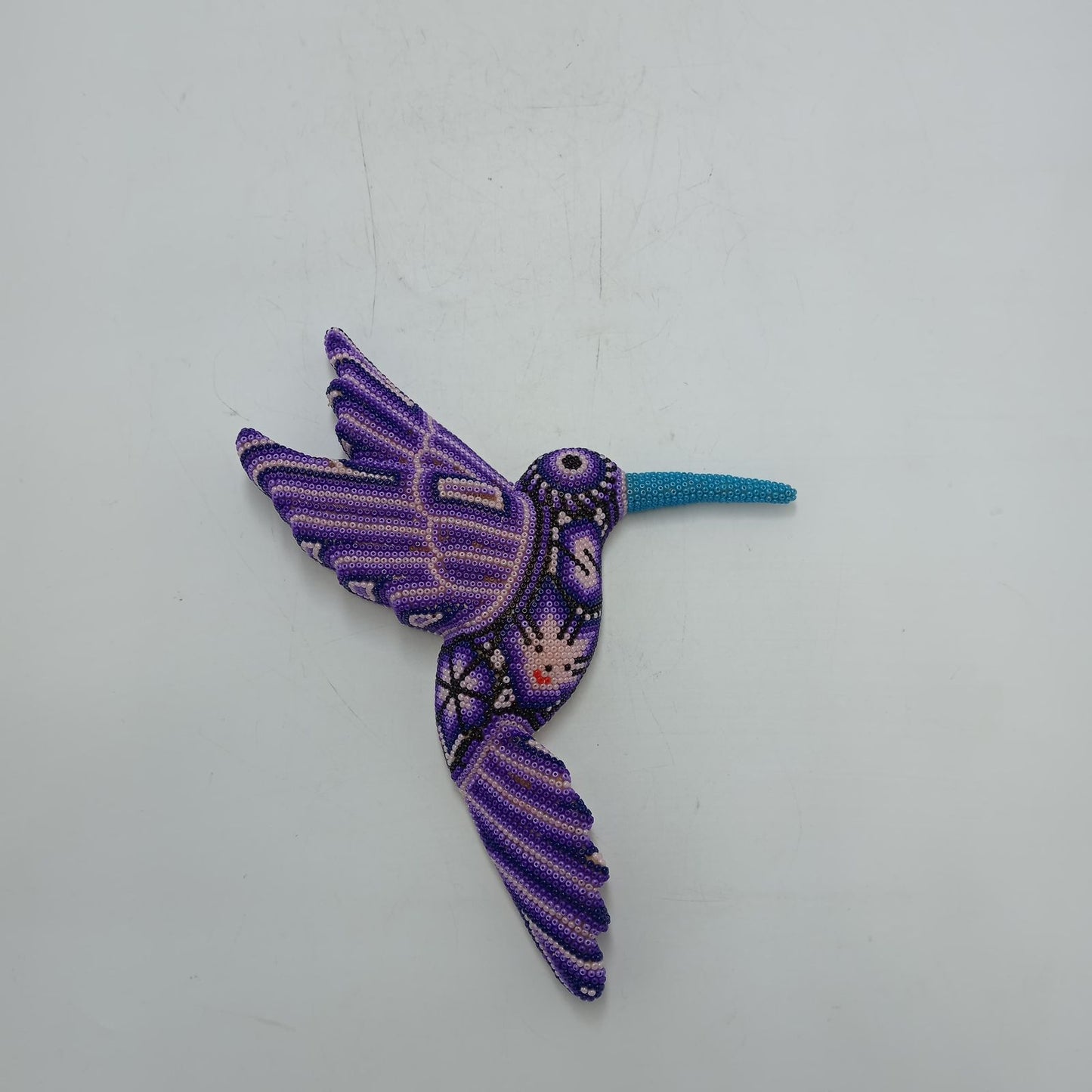 Mexican Huichol Hand Beaded Hummingbird By Isandro Villa Lopez PP8776