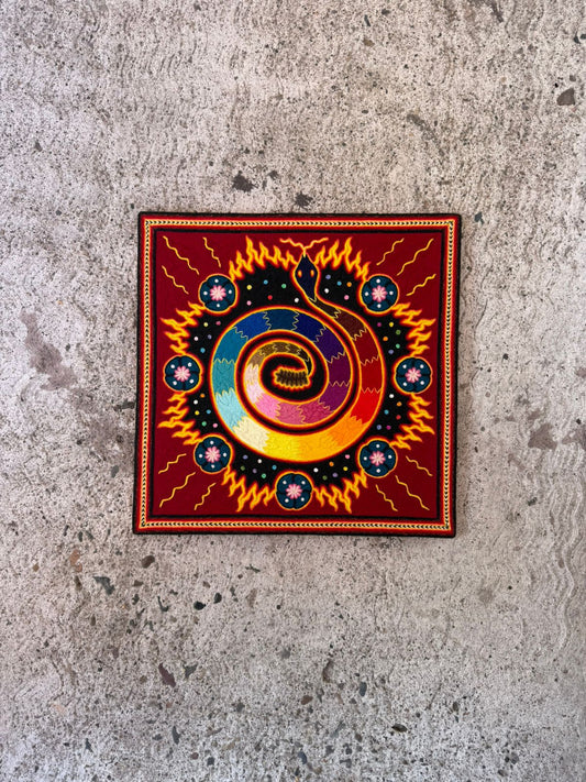 Huichol Indian Yarn Painting by Samuel Hernandez PP8902 Oaxaca