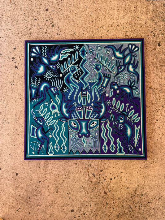 Huichol Yarn Painting Mexican Folk Art By Hilaria Chavez Carrillo PP8908