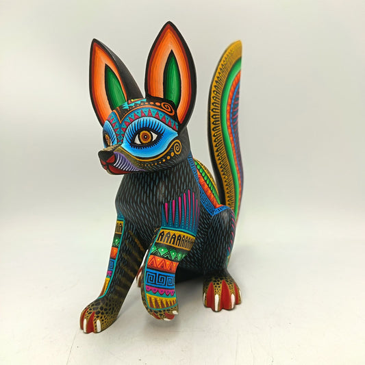 Mexican Oaxacan Wood Carving Fox By Julia Fuentes PP8889