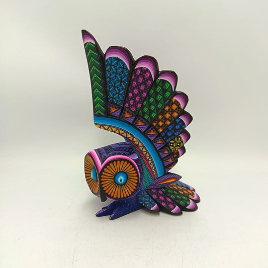 Mexican Oaxacan Wood Carving Owl By Julia Fuentes PP8890