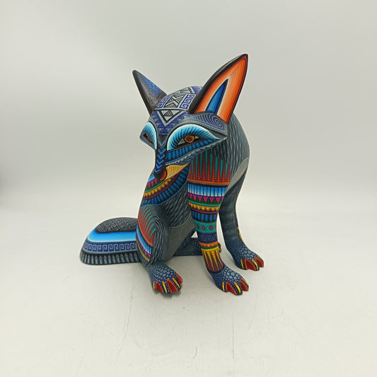 Mexican Oaxacan Wood Carving Racoon By Julia Fuentes PP8891