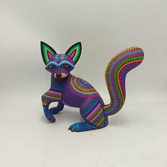 Mexican Oaxacan Wood Carving Cat By Julia Fuentes PP8892