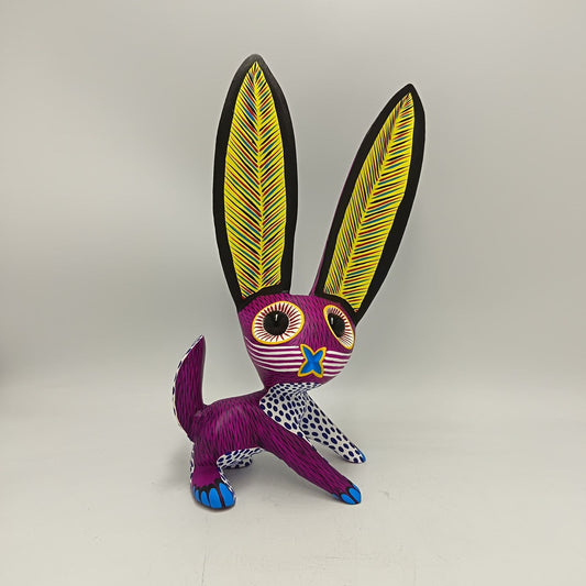Oaxacan Wood Carving Rabbit By Arsenio Morales PP8934