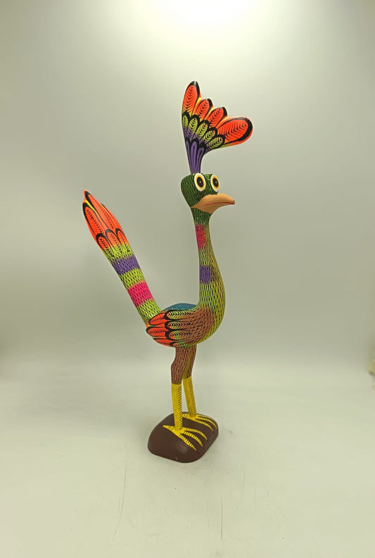 Mexican Oaxacan Wood Carving Roadrunner By David Blas PP8942