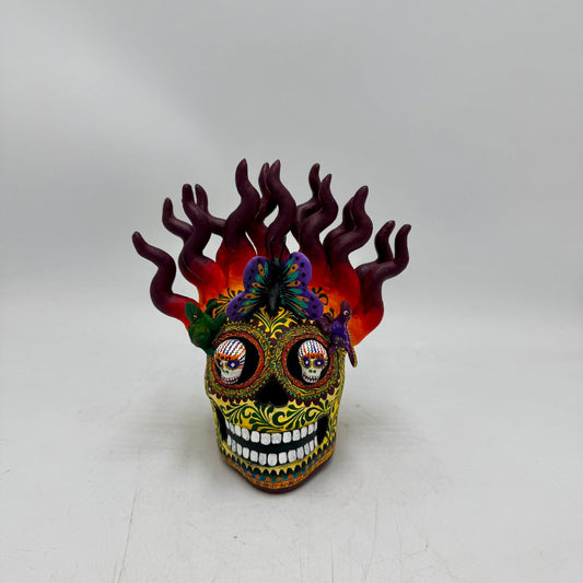 Day Of the Dead Ceramics Skull By Alfonso Castillo PP8992
