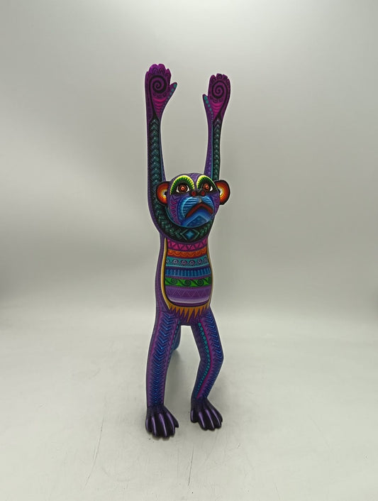Mexican Oaxacan Wood Carving Monkey By Julia Fuentes PP9006