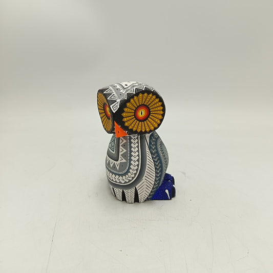 Mexican Oaxacan Wood Carving Owl By Julia Fuentes PP9009