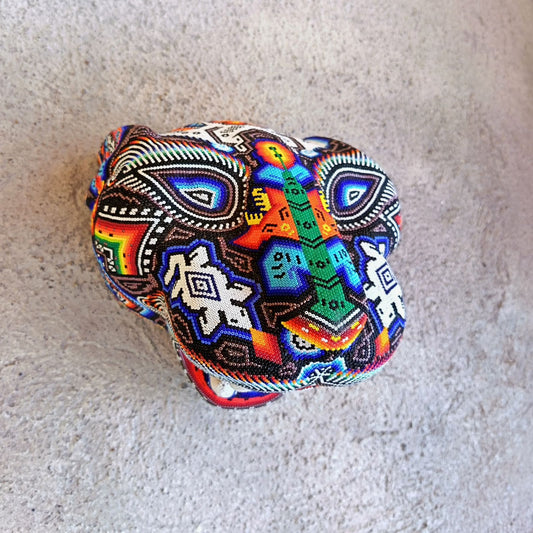 Mexican Huichol Hand Beaded Jaguar Head By Santos Bautista PP9054 Oaxaca