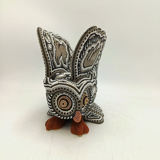 Mexican Huichol Hand Beaded Owl By Isandro Villa Lopez PP9100