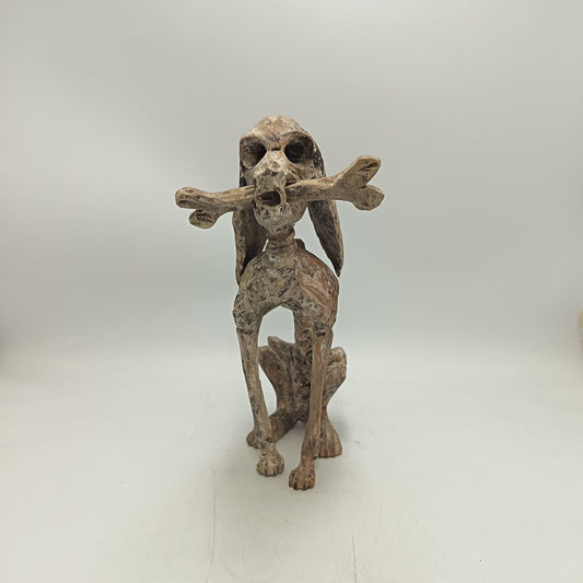 Beutiful Oaxacan Wood Carving Skeleton Dog, By Alejandrino Fuentes PP9110
