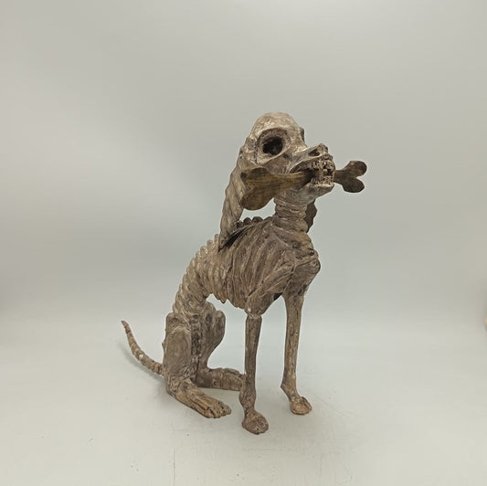 Beutiful Oaxacan Wood Carving Skeleton Dog, By Alejandrino Fuentes PP9116