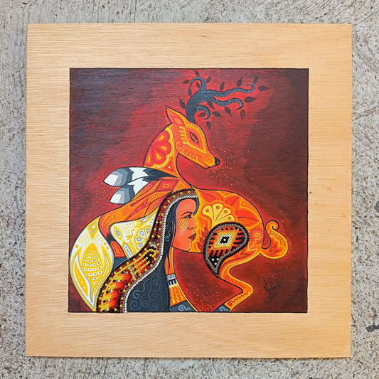 Huichol Mexican Folk Art Yarn Painting by Neikame PP9038