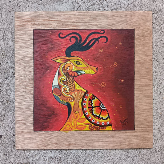 Huichol Mexican Folk Art Yarn Painting by Neikame PP9041