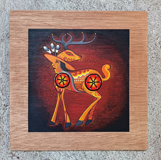 Huichol Mexican Folk Art Yarn Painting by Neikame PP9149 Oaxaca