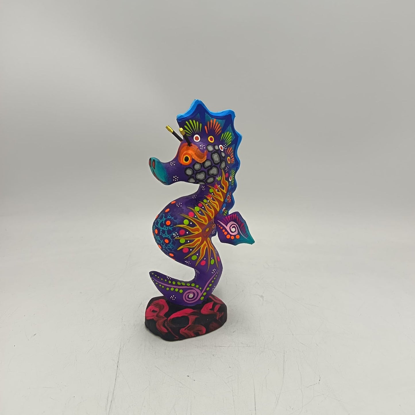 Oaxacan Wood Carving Hand Made Sea Horse By Estudio 2403 PP9129
