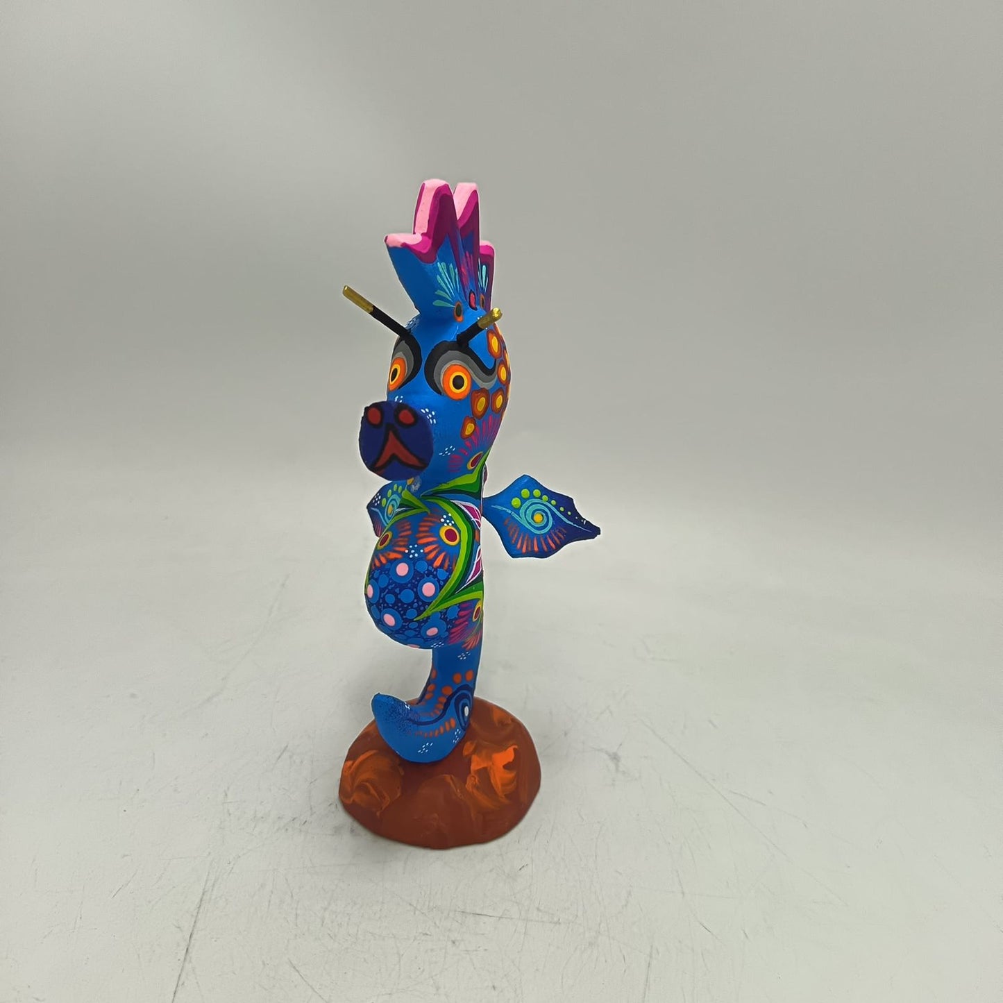 Oaxacan Wood Carving Hand Made Sea Horse By Estudio 2403 PP9132