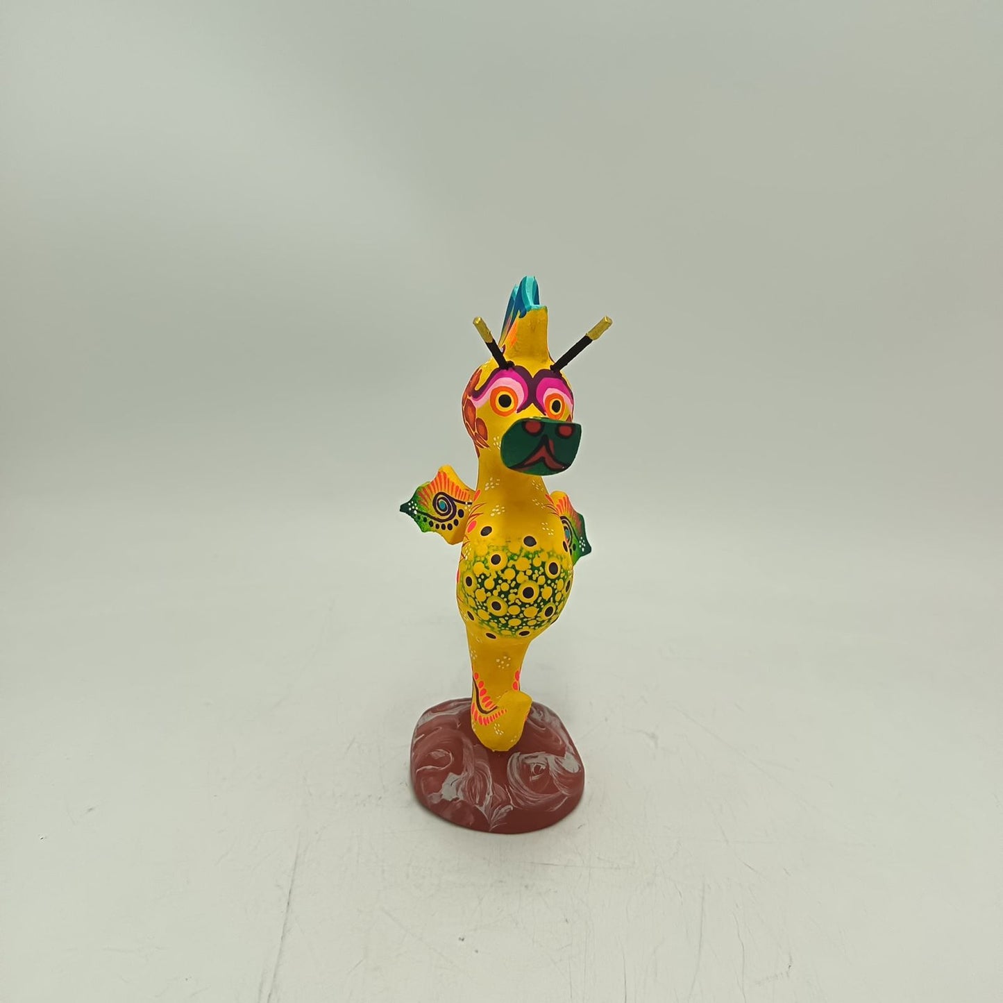 Oaxacan Wood Carving Hand Made Sea Horse By Estudio 2403 PP9134