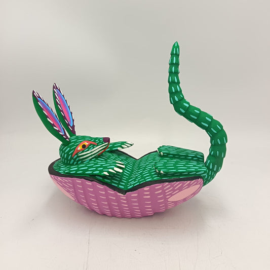 Oaxacan Wood Carving Hand Made, Armadillo By Armando Jimenez  PP9156