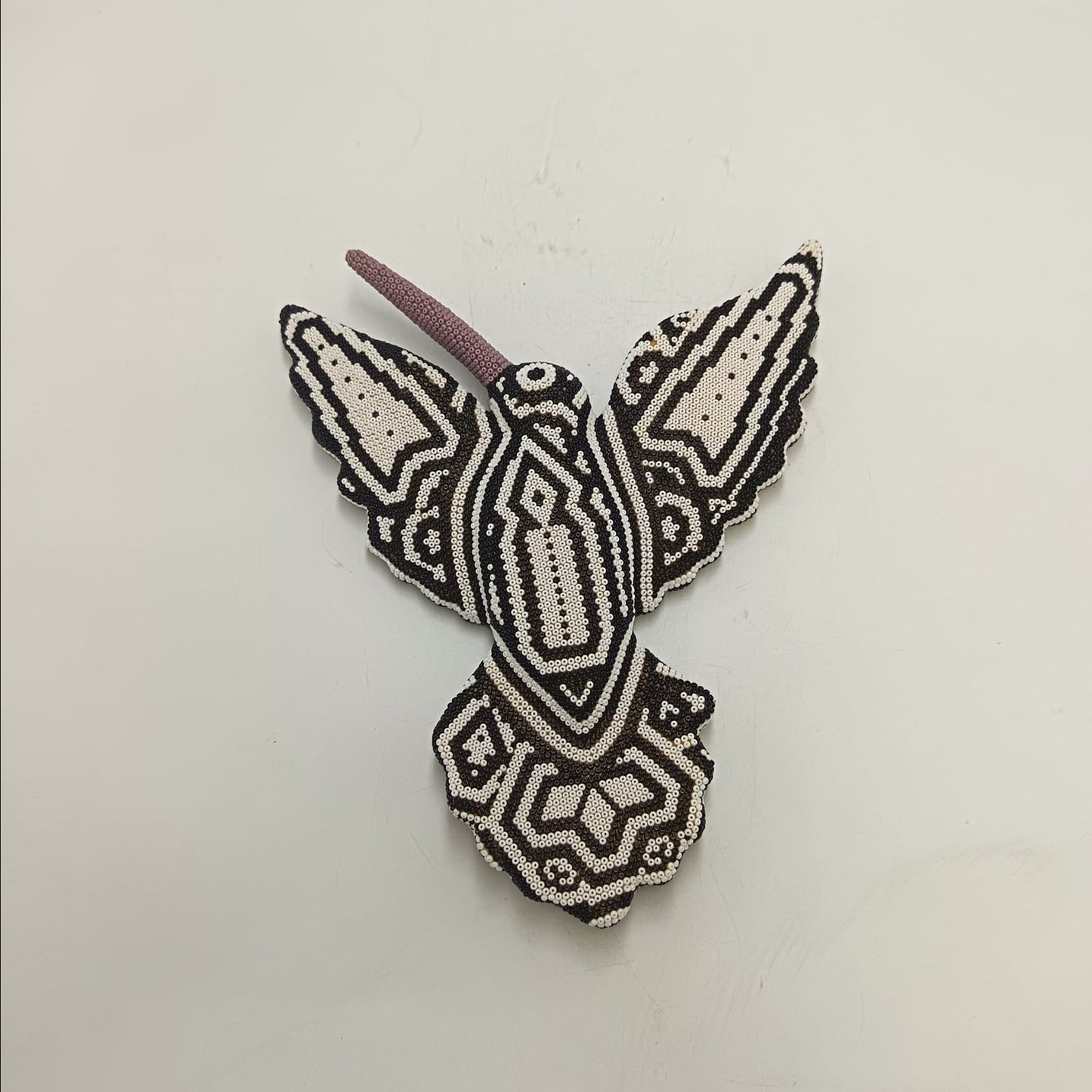 Mexican Huichol Hand Beaded Hummingbird By Mayola Villa Lopez PP9169 Oaxaca