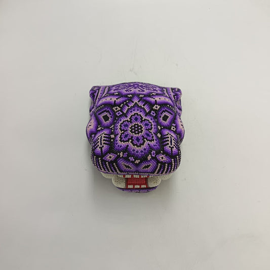 Huichol Mexican Hand Beaded Jaguar Head By Isandro Villa Lopez PP9216