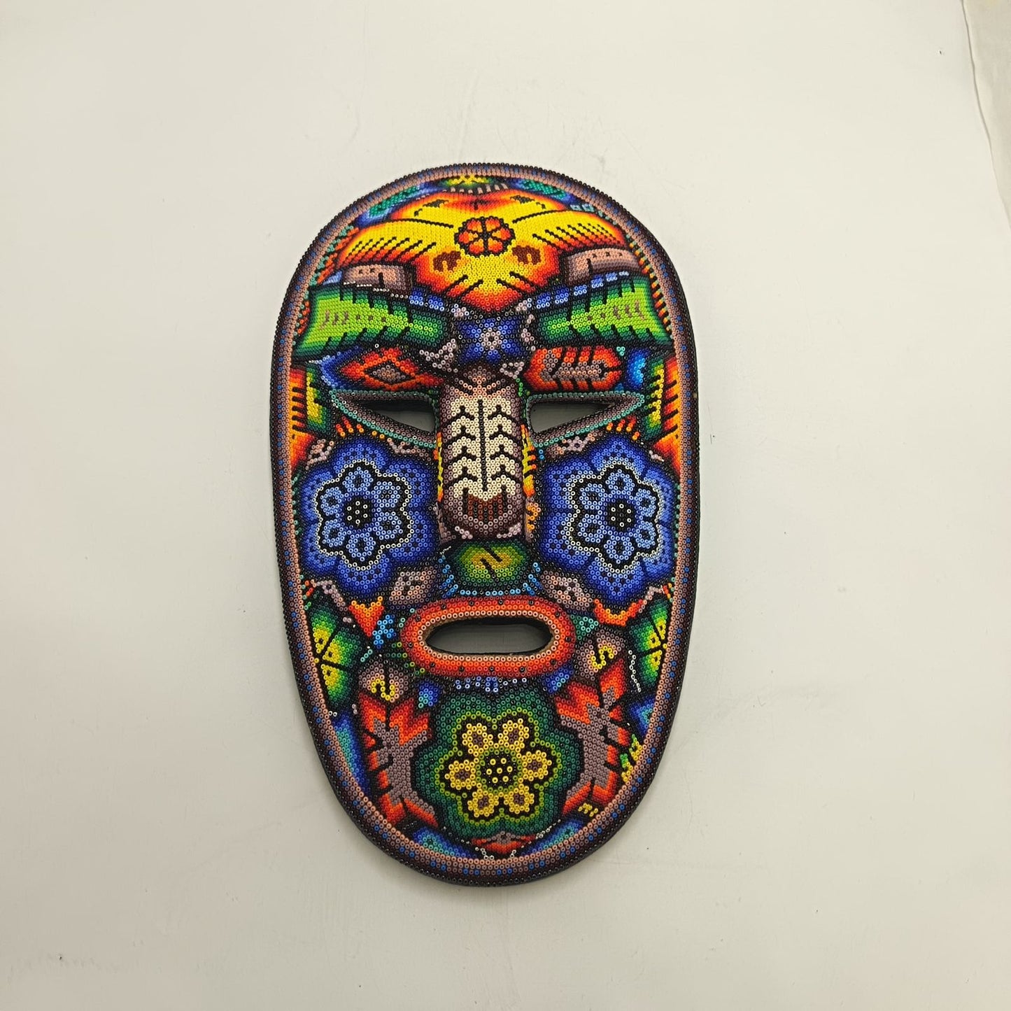 Mexican Huichol Hand Beaded Mask By Isandro Villa Lopez PP9219