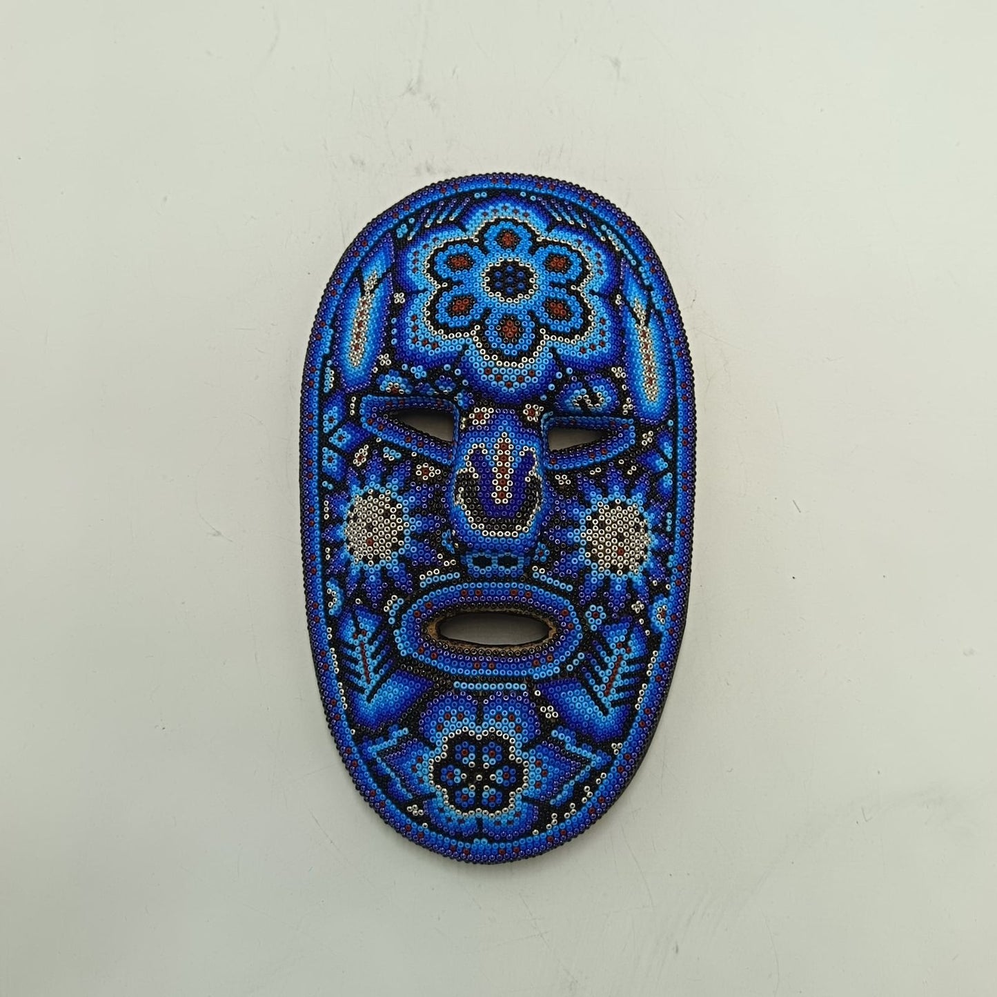 Mexican Huichol Hand Beaded Mask By Isandro Villa Lopez PP9220