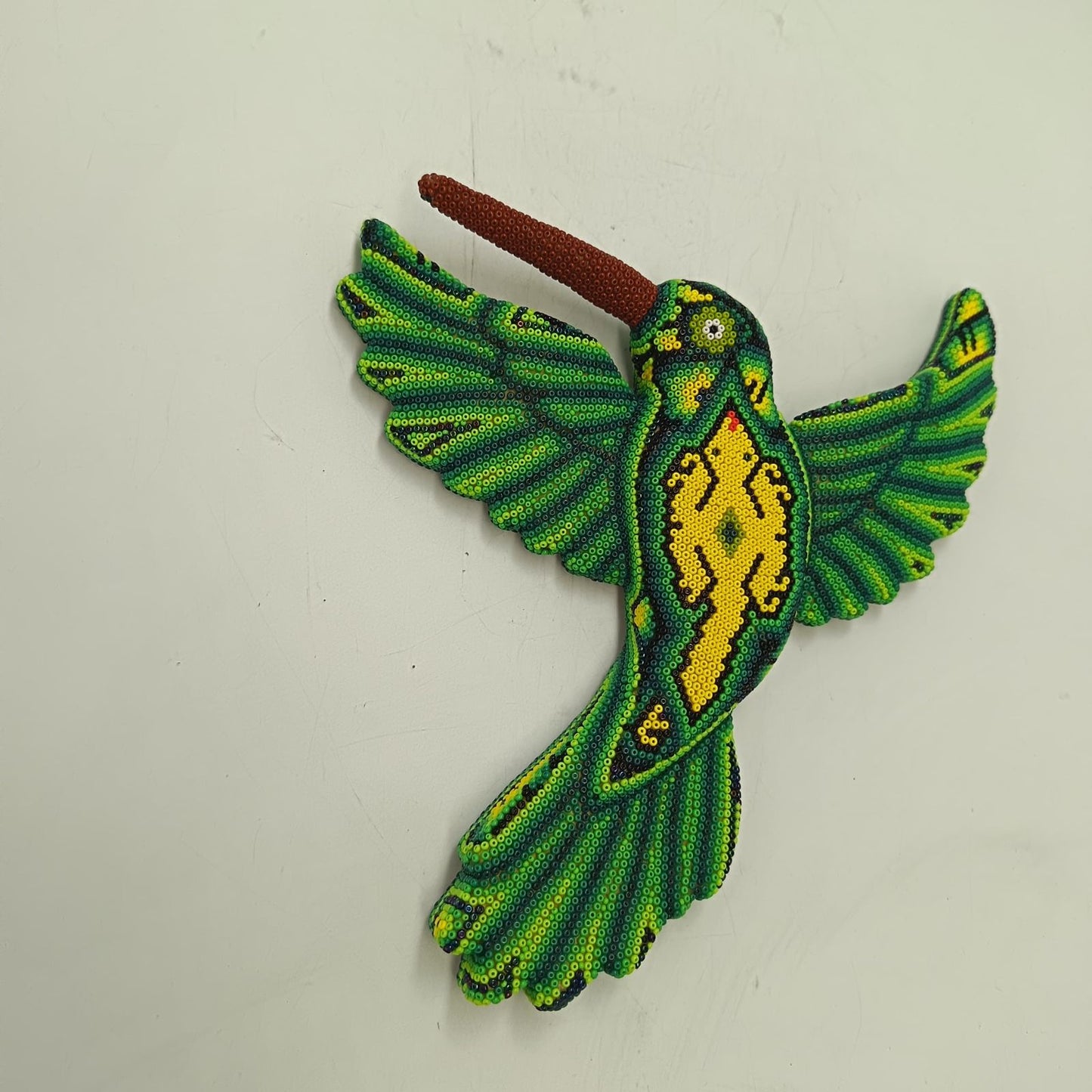 Mexican Huichol Hand Beaded Hummingbird By Isandro Villa Lopez PP9222