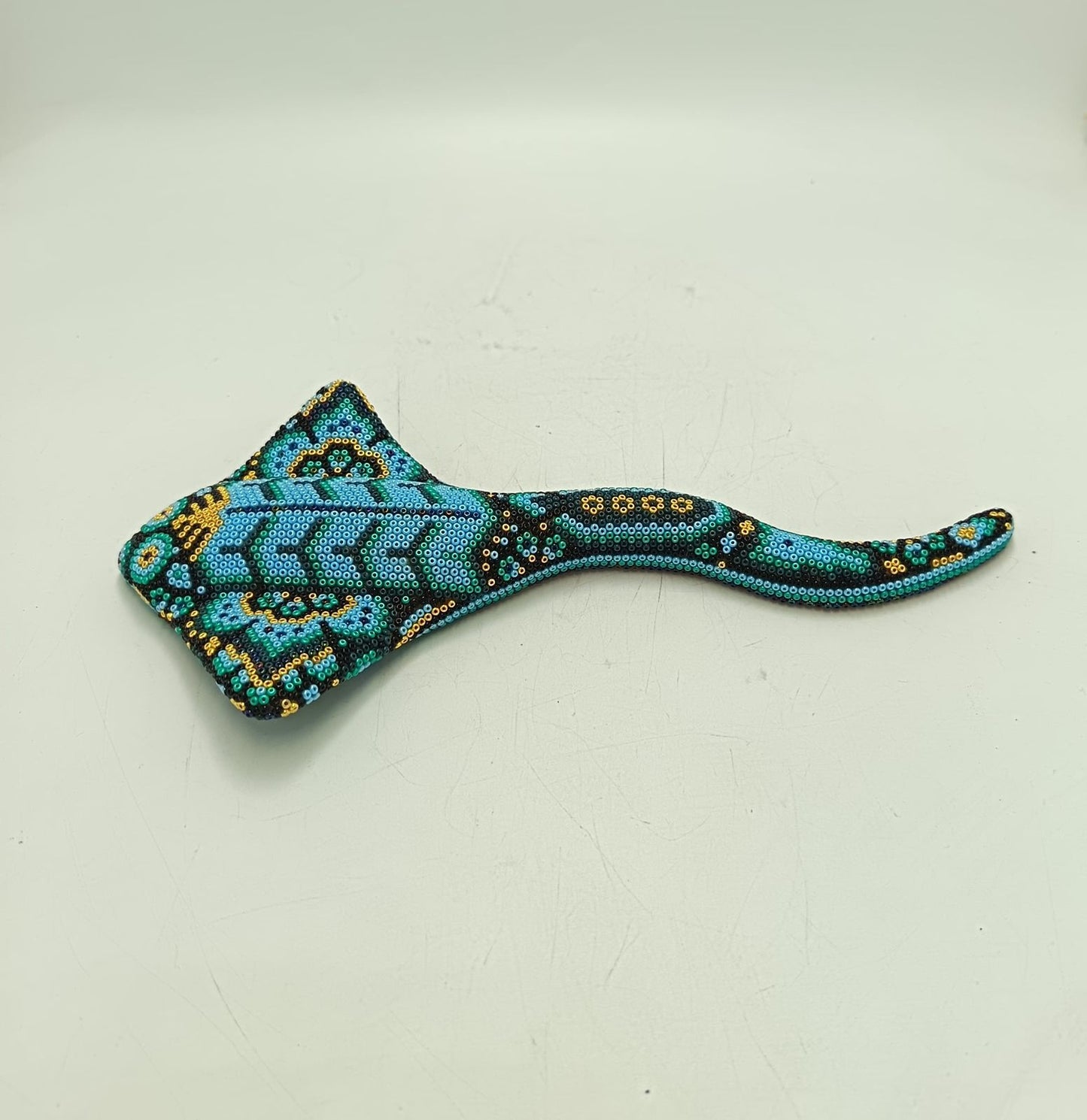 Mexican Huichol Hand Beaded Art, Stingray By Isandro Villa Lopez PP9234
