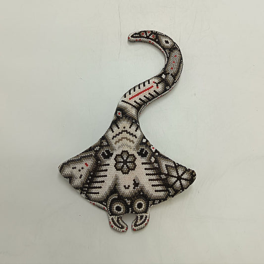 Mexican Huichol Hand Beaded Art, Stingray By Isandro Villa Lopez PP9236