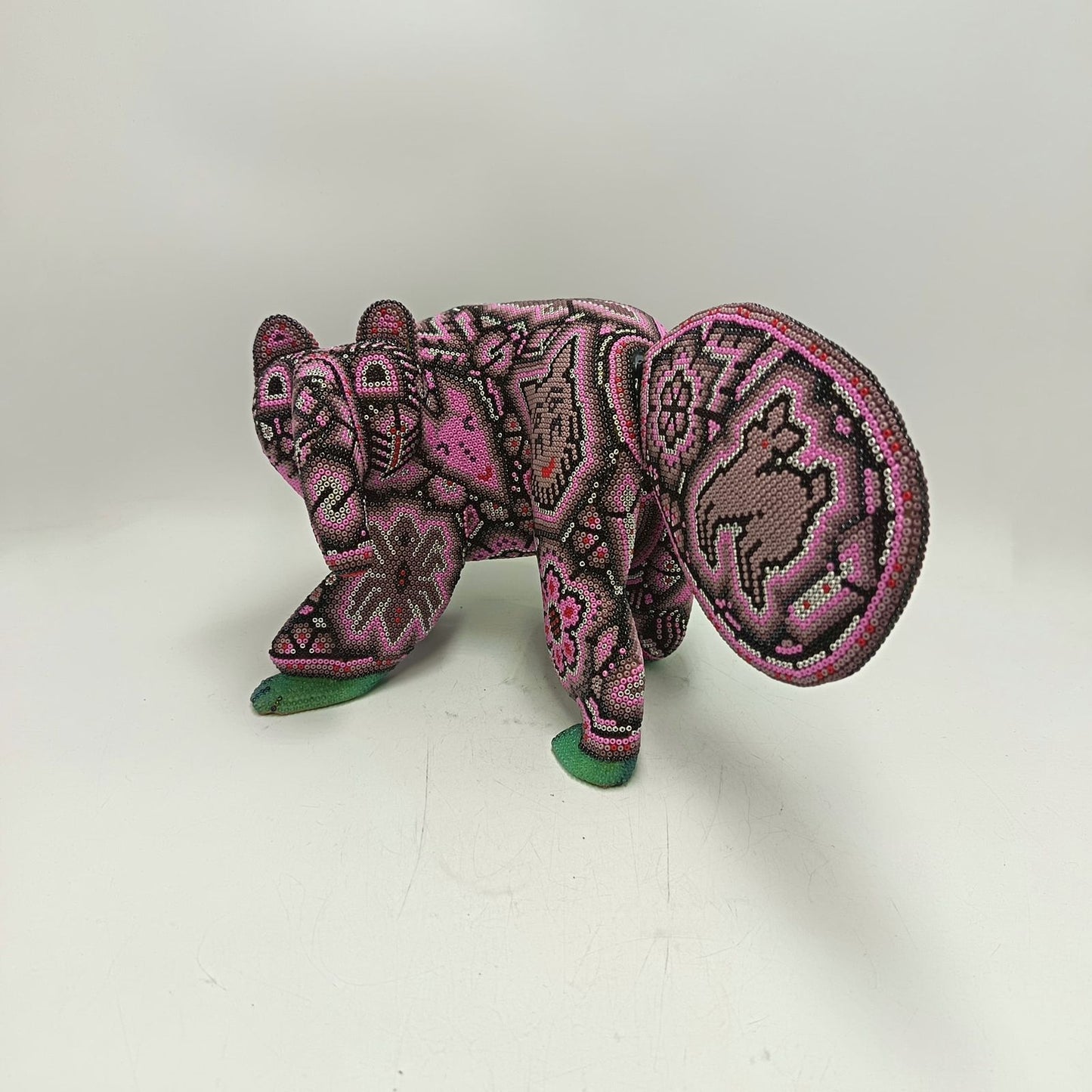 Mexican Huichol Hand Beaded Art, Anteater By Isandro Villa Lopez PP9243