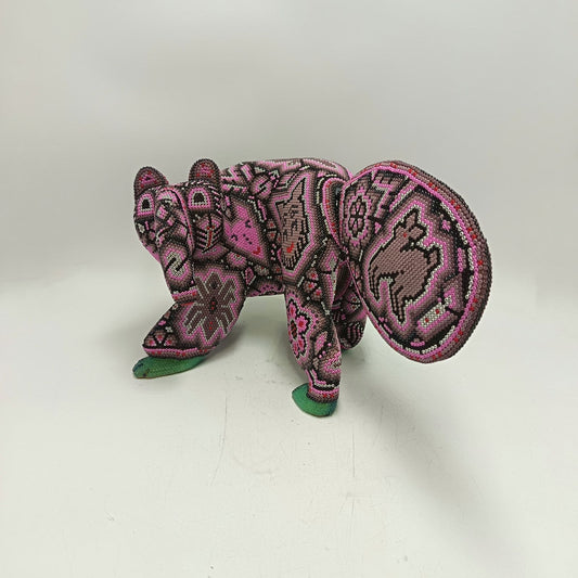 Mexican Huichol Hand Beaded Art, Anteater By Isandro Villa Lopez PP9243